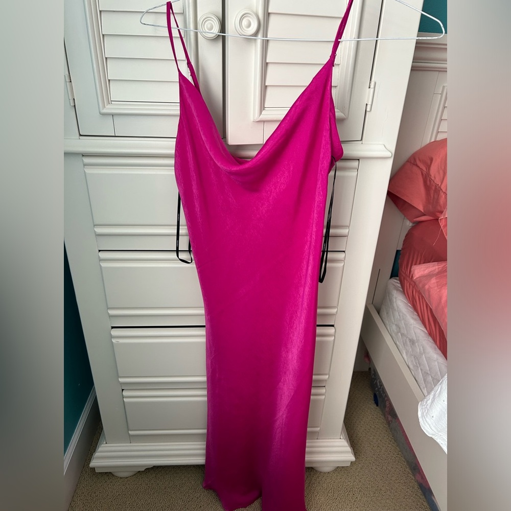 F21 Satin Cowl Neck Dress